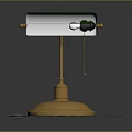 Elegant Table Lamp With Green Lampshade And Gold Base On Black Background