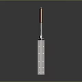 Classic Weapon With Wooden Handle And Metal Blade Featuring Holes On Dark Background