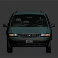 Light Blue Minivan With Roof Rack Front Headlights And Family Vehicle Design
