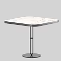Stylish Modern Coffee Table With Square Marble Top And Black Metal Legs