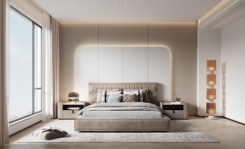 Modern Bedroom Master Bedroom Wardrobe Double Bed 3d model