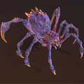 Colorful Fantasy Spider Creature With Mechanical Legs Glowing Eyes And Metallic Joints