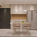 Modern Open Living Dining Room Interior With White Sofa Round Pendant Lights And Decorative Painting