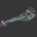 Futuristic Lego Style Sci Fi Spaceship Model With Cockpit And Metallic Engines