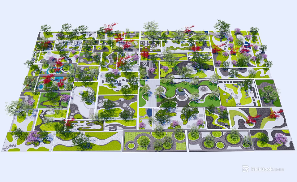 Traditional Karesansui Japanese Garden Design With Stone Arrangements And Gravel Patterns 3d model 