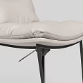 Modern Upholstered Bar Stools With Gray Cushions And Black Metal Frames 3d model
