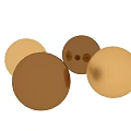 Gold Metallic Round Components With Shiny Surface And Small Ring Accessories