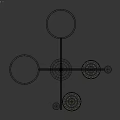 Modern Chandelier Design With Circular Rings And Gold Black Metal Frame