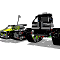 Creative Building Block Vehicle Models With Tracks Wheels And Yellow Black Green Details
