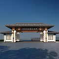 Traditional Chinese style Entrance Gate of Beijing Jiaotong University Hospital with Classic Roof and Plaque