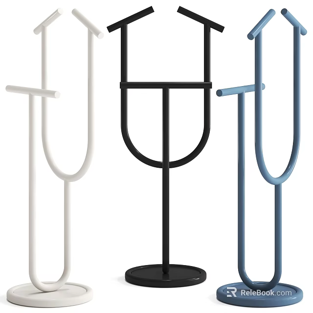 Modern Decorative Ornament Set Featuring White Black Blue Metal Frames For Home Accents 3d model 
