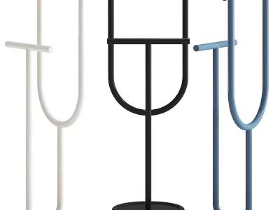 Modern Decorative Ornament Set Featuring White Black Blue Metal Frames For Home Accents 3d model