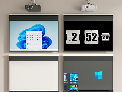 Projection Monitoring System With Multiple Monitor Screens Showing Interfaces Data And Real Time Visualization 3d model