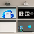Modern projection curtain projection curtain projector combination 3d model