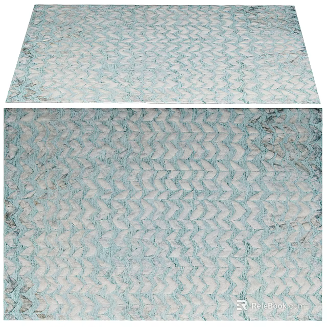 Light Blue Herringbone Pattern Stylish Rug With Modern Design And Soft Texture For Home Decor 3d model