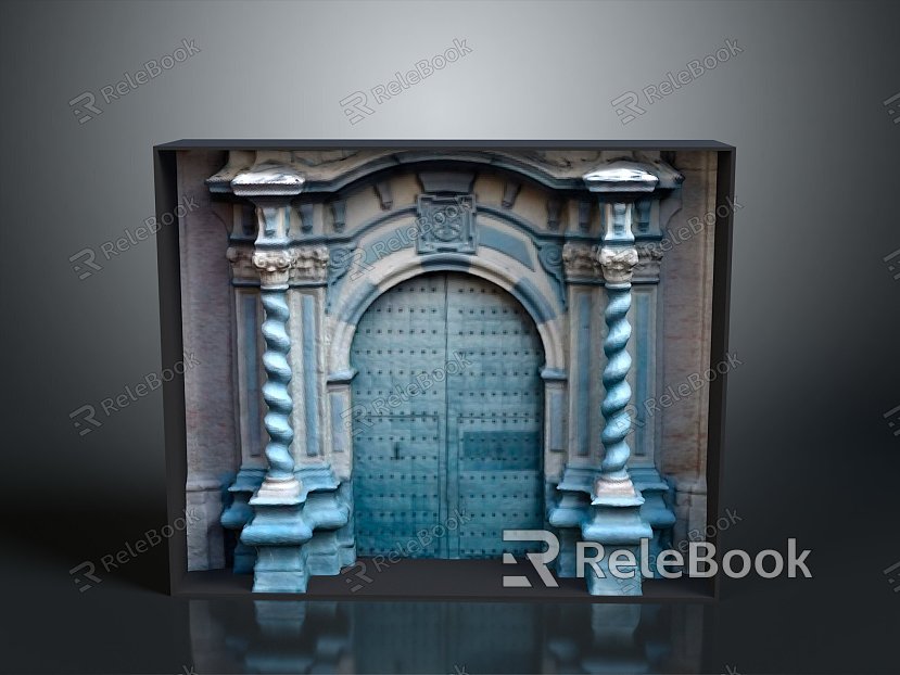 Gate House Stone Gate House Gate Post Stone Gate Post Ruin Gate Post Arch Stone Post Outdoor Articles Realistic model