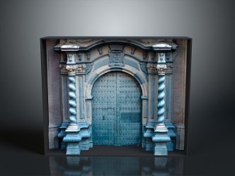 Gate House Stone Gate House Gate Post Stone Gate Post Ruin Gate Post Arch Stone Post Outdoor Articles Realistic 3d model