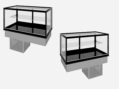 Glass Display Cabinets With Transparent Doors And Metal Grid Base For Commercial Use 3d model