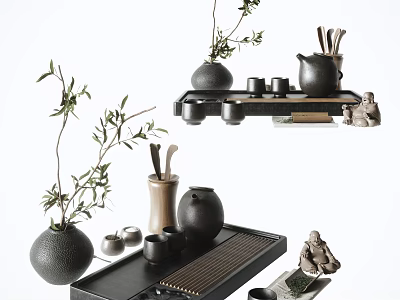 New Chinese Tea Set Tea Set 3d model