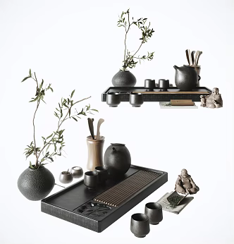 New Chinese Tea Set Tea Set 3d model