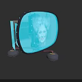 Vintage Electronic TV Appliance Featuring Blue Screen And Text
