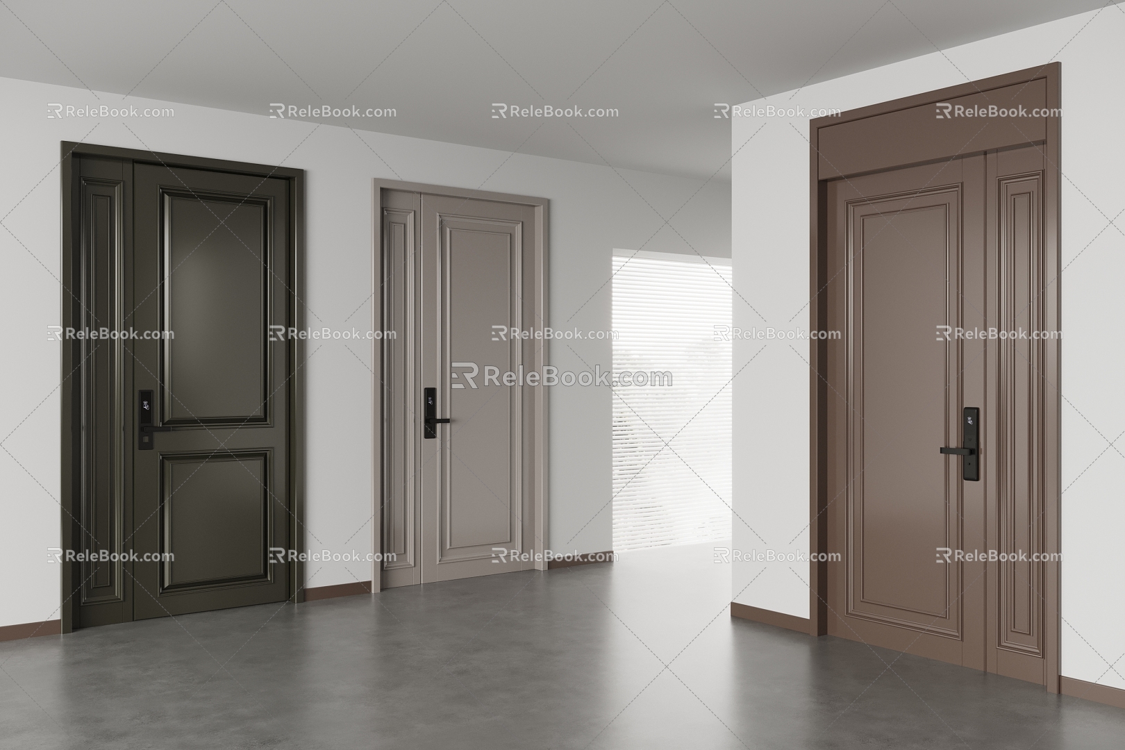 Modern security door entry door security door password door mother door 3d model