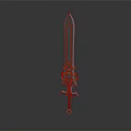 Ornate Medieval Sword Featuring Intricate Golden Engravings And Decorative Blade Design