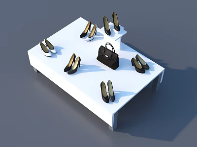 Modern Shoes Bags Small Shelf Counter Monopoly 3d model