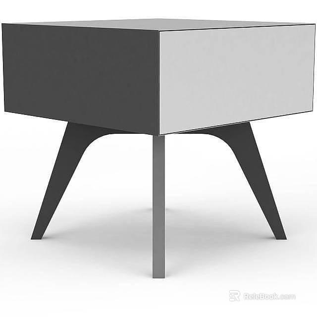 Modern Minimalist Coffee Table With Sleek Metal Legs And Black White Finish Design 3d model 