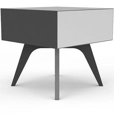 Modern Minimalist Coffee Table With Sleek Metal Legs And Black White Finish Design 3d model