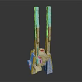 Abstract Architectural Structure With Tall Stone Pillars And Symmetrical Design