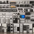 Modern Daily Household Appliances Collection Featuring Refrigerators Ovens Washers And Small Devices