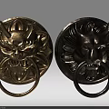 Vintage Brass Door Knockers With Animal Head Design And Ring Handles