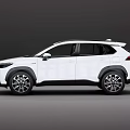 White Modern SUV Car With Streamlined Design And Black Alloy Wheels Side View