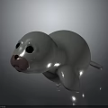 Cute Shiny Silver Seal Character Figure With Smooth Glossy Surface Design