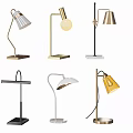 Various Modern Table Lamps With Creative Shapes And Different Color Designs 3d model