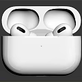 White Wireless Earbuds With Open Charging Case Electronic Audio Device Accessory 3d model