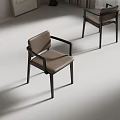 Modern Single Chair With Light Brown Leather Seat And Black Metal Frame