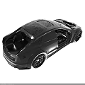 Black Sports Car With Open Doors Large Wheels Sleek Design And Carbon Fiber Roof