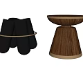 poliform modern side table solid wood side table 3d model