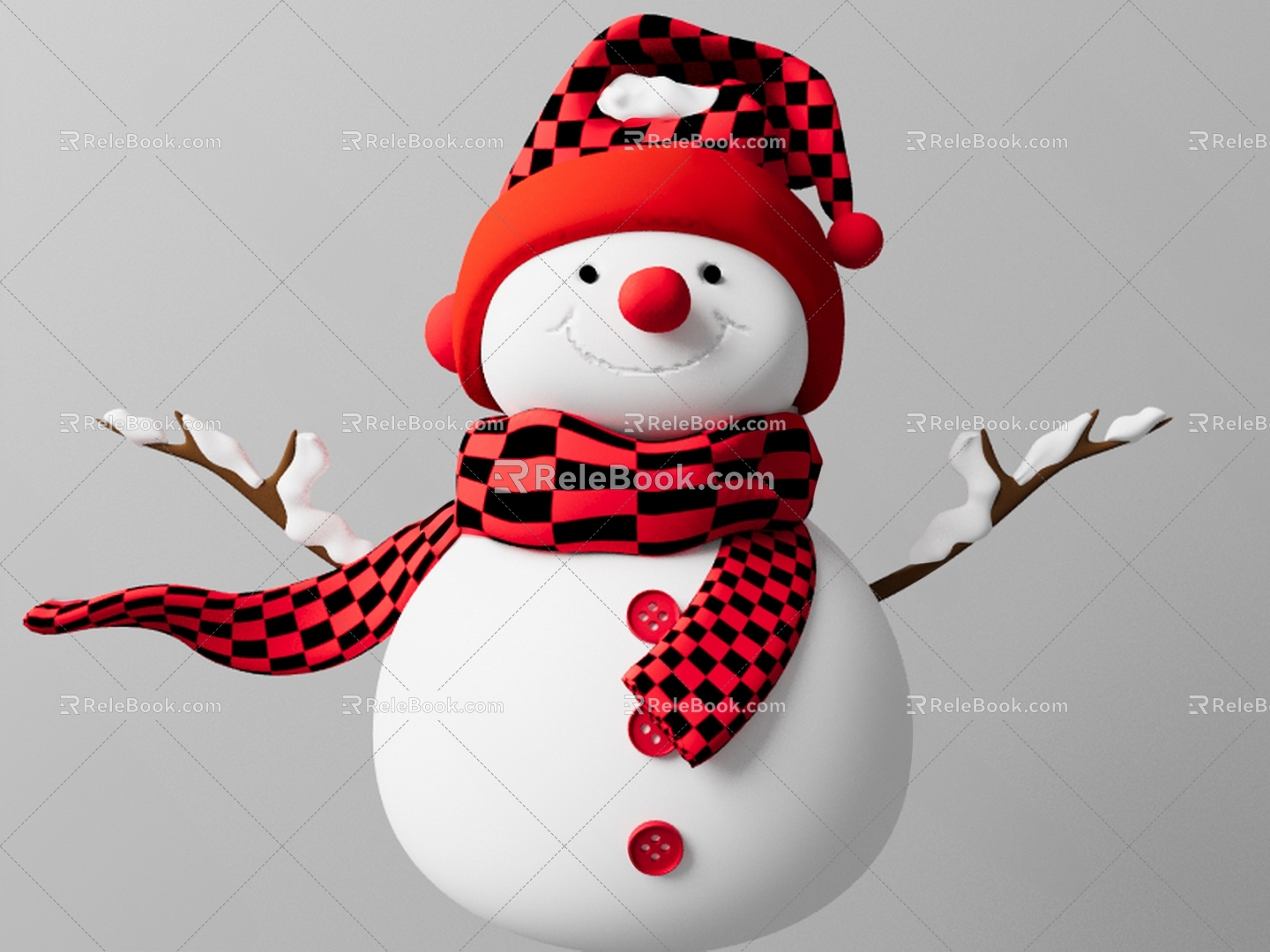 Christmas snowman plush toy 3d model