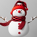 Christmas snowman plush toy 3d model