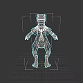 White Anthropomorphic Creature Character Wearing Brown Decorative Vest 3D Model Standing