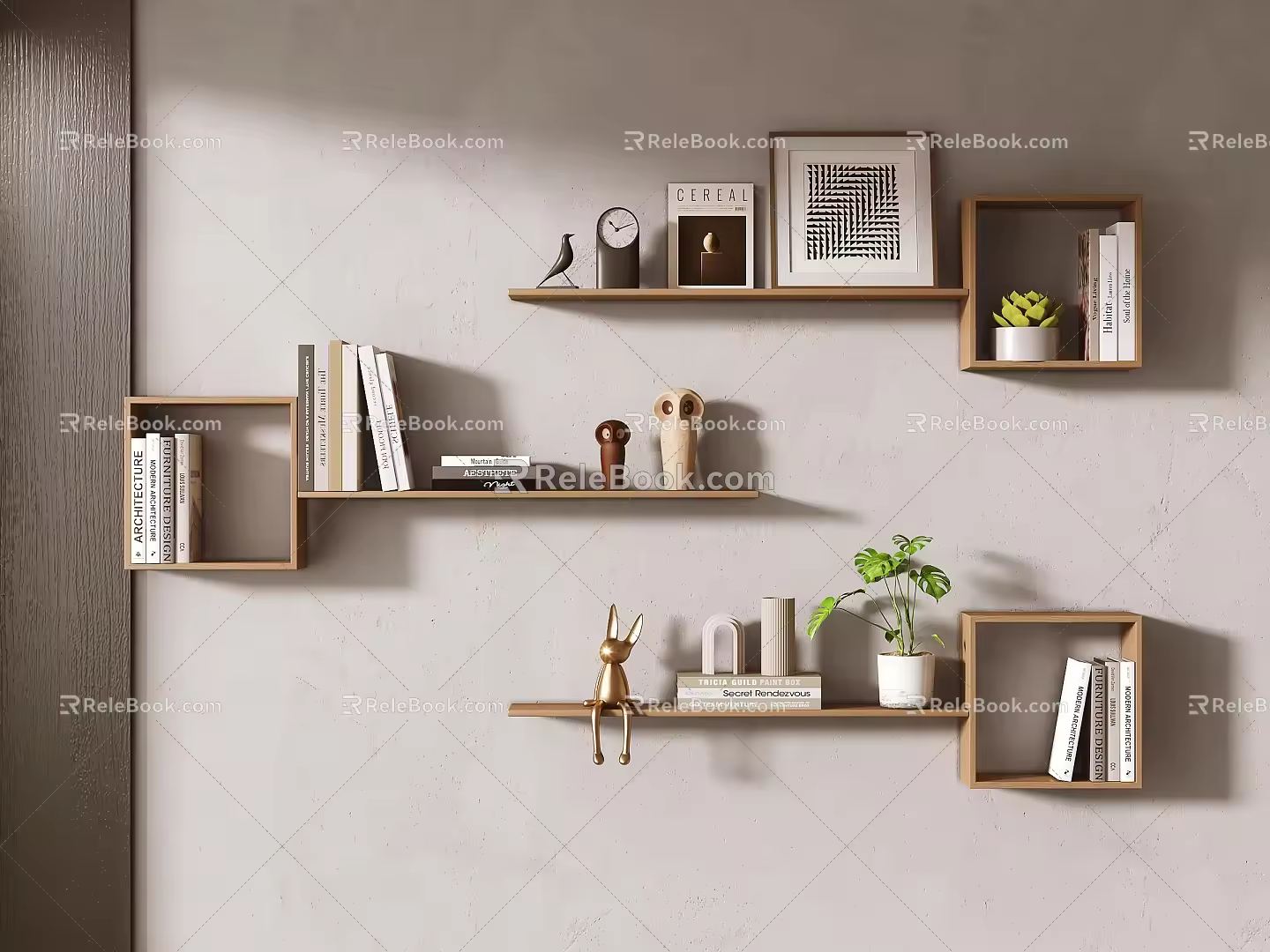 Bookshelf wall shelf 3d model