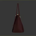 Burgundy Leather Tote Bag With Structured Design And Gold Hardware Fashion Accessory