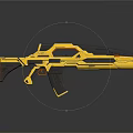 Golden And Black Sci Fi Futuristic Weapon Design With Modern Advanced Features 3d model
