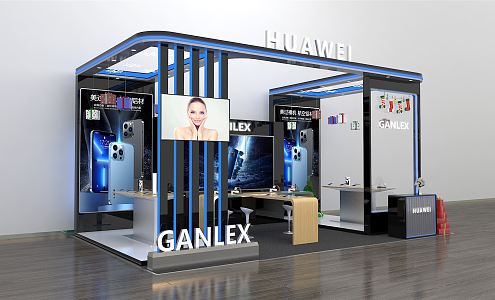 Modern Exhibition Shop-in-Shop 3d model