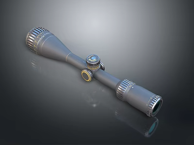 High Performance Electronic Rifle Scope With Adjustable Knobs And Optical Lens System Design 3d model