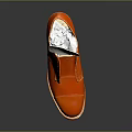 Classic Orange Leather Lace Up Dress Shoes With Brown Sole And Shiny Finish