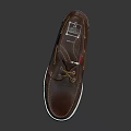 Stylish Brown Leather Boat Shoes With White Sole And Red Interior